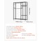 Black Carbon Steel 6-Tier Wardrobe Rack with Hanging Rods and Hooks